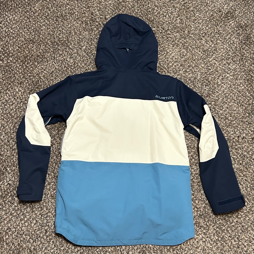 Burton Men's Three-Tone Hooded Jacket Dress Blue, Almond Milk, and Storm Blue - Picture 7 of 11